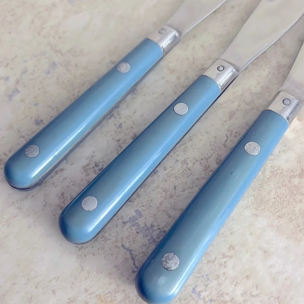 Vintage Washington Forge Mardi Gras 3 Knives Williamsburg Blue
